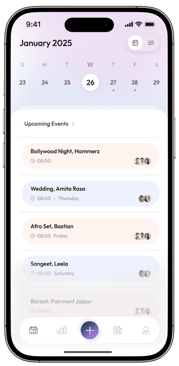 Gigbook App Interface